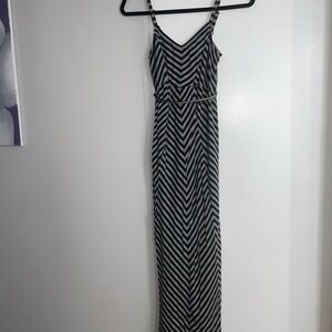 Striped Black and White Maxi Dress